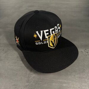 Vegas Golden Knights Snapback Hat New Era 9FIFTY Cap Spellout Script Gold White‎